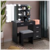 Glowing Beauty Vanity Set with Sliding Cabinet and LED Mirror