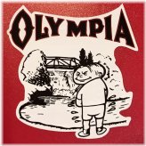 Watermark Vintage Brewery Sticker with Olympia Oly Beer Peeing Logo