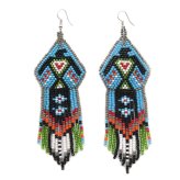 Cyan Eagle Beaded Hook Earrings