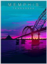Tennessee Twilight Vintage Travel Art Print