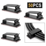 Neatly Tidy Cable Holders - Set of 50 Self-Adhesive Clips for Wire Management