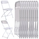 Stackable White Plastic Chairs Set for Commercial Use