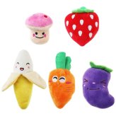 Fruit & Veggie Squeaky Dog Chew Toy Set