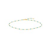 Turquoise Enamel Bead Gold Anklet