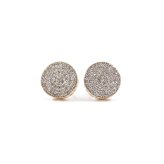 Radiant Circle Diamond Stud Earrings