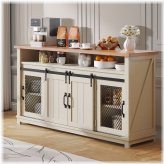 Rustic Barn Door Buffet Cabinet