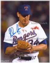 Texas Rangers' Nolan Ryan Bloodied Autographed 8x10 Photo