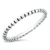 Beaded Sterling Silver Stack Ring