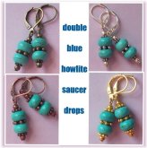 Turquoise Howlite Saucer Earrings with Lever Backs