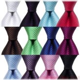 Striped Jacquard Woven Silk Tie for Men's Formal Attire