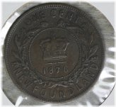 1876 Newfoundland One Cent Coin