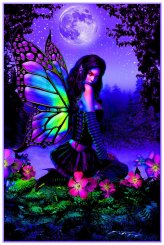 Enchanted Night: Illuminated Fairy Garden Poster