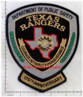 Texas Rangers 175th Anniversary Patch for Police and Public Safety