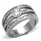 Zirconia Steel Anniversary Ring