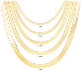 Golden Silky Herringbone Chain Necklace