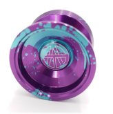 Anodized Aluminum Yo-Yo with Purple Splash Design