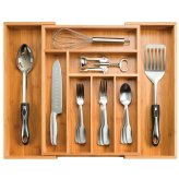 Bamboo Cutlery Organizer Tray
