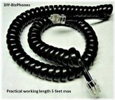 Curly Black Phone Cable