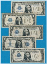 Vintage Funny Back Blue Seal Silver Certificates Lot