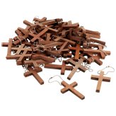 Wooden Cross Keychains - 50 Pack