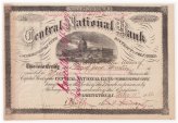 Central National Bank Washington City Stock Certificate