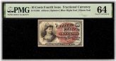 United States 10 Cent Fractional Currency Note - PMG 64