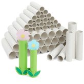 White Cardboard Craft Tubes - Set of 50