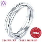 Interlocked Silver Rolling Ring