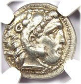 Lysimachus Alexander AR Drachm Thrace Coin 305-281 BC - NGC AU - 5/5 Surfaces