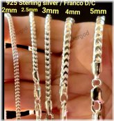 Silver Franco Diamond Cut Chain Necklace