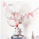 Clear Confetti Latex Balloons for Celebrations and Decor