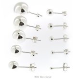 Polished Silver Stud Earrings with Butterfly Backs