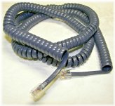 Blue Curly Handset Cord Set