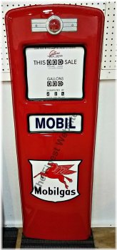 Vintage Mobilgas Oil Pump Replica - Authentic Front Door Display