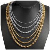 Golden Twist Rope Link Necklace