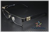 Versace Matte Black/Gold Rectangle Eyeglasses