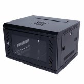 Glass-Door Wall-Mounted Server Enclosure with Cooling Fan - 6U