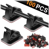 NeatlyTidy Cable Holders: 100 Self-Adhesive Clips for Cord and Wire Organization