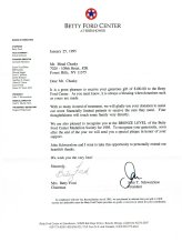 Presidential Legacy: Betty Ford Autographed Letter