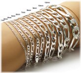 Silver Figaro Chain Bracelet: Timeless Elegance in Every Size