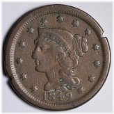 Circulated 1849 Braided Hair Large Cent