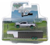 GreenLight 2019 Ford F350 Dually with Livestock Trailer in White