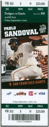 2012 Rivalry Rematch Ticket Stub