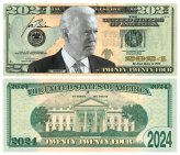 Political Memorabilia: Biden Re-Elect 2024 Novelty Dollar Bills Set