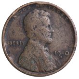 Vintage 1910-S Full Date Lincoln Wheat Cent