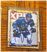 Legendary Oilers Autographed Hockey Memorabilia: 1995 Globe #137 Jarri Kuri PSA/DNA