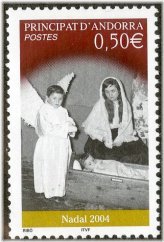 Nativity Angel Stamp - French Andorra 2004