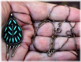 Southwestern Turquoise Dangle Necklace