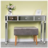 Reflective Elegance 3-Drawer Writing Desk