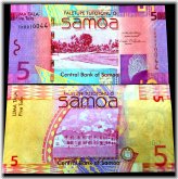 Western Samoa 5 Tala 2012 Banknote